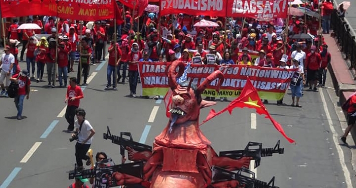 May 1 2019 PH 01 Workers and other toiling people march along Manila's main avenues on International Workers Day 2019. Photo by Lito Ocampo/KMU