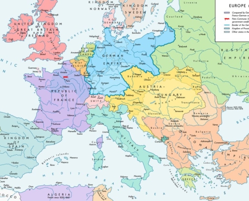 Map of Europe in 1871