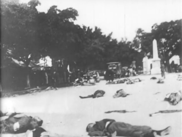 Dead bodies litter streets during the 1927 Guangzhou uprising